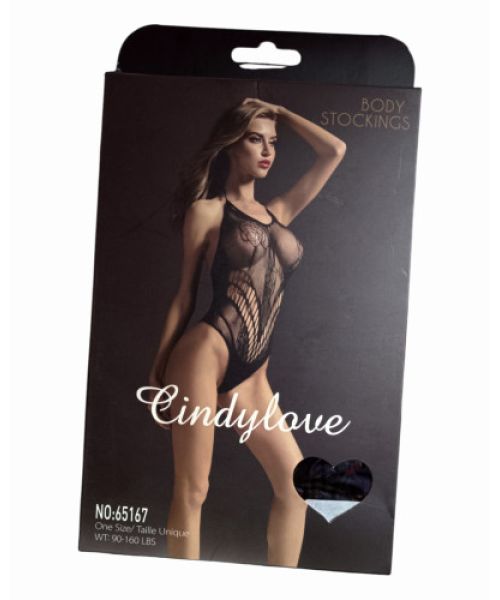 Боді Cindy сітка з візерунком троянди, розмір S/L black (без доступу)