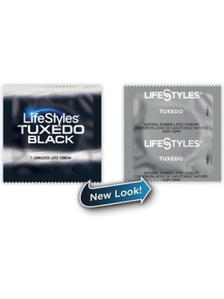 Презерватив чорний 1 шт LIFESTYLES TUXEDO Black
