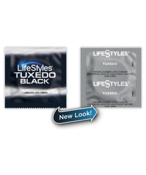 Презерватив чорний 1 шт LIFESTYLES TUXEDO Black