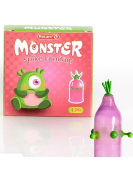 Презерватив Recare MONSTER Green+Pink Wink (1шт)