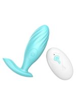 Анальна пробка з вібрацією ButBut anal plug, з пультом дистанційного керування, 10 режимів вібрації, колір м'ятний