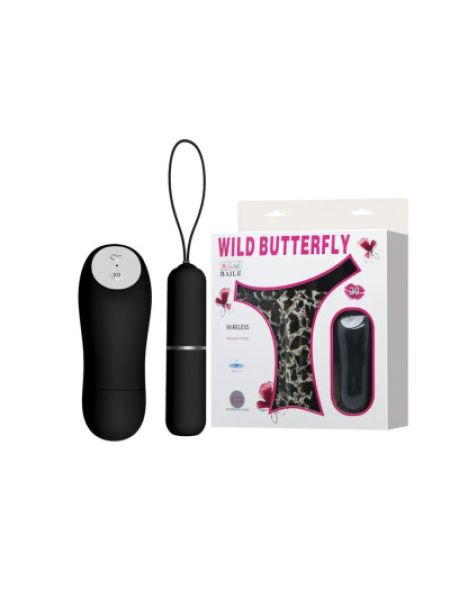 Вібростимулятор клітора з пультом д/в та стрінгами Wild Butterfly