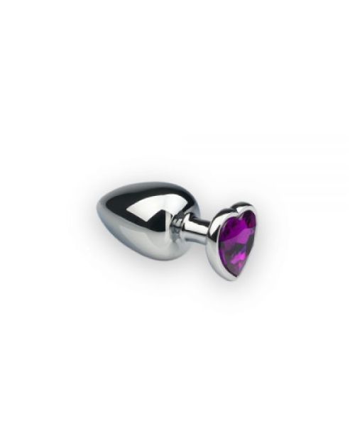 Анальний затор, Silver Heart Amethyst, M