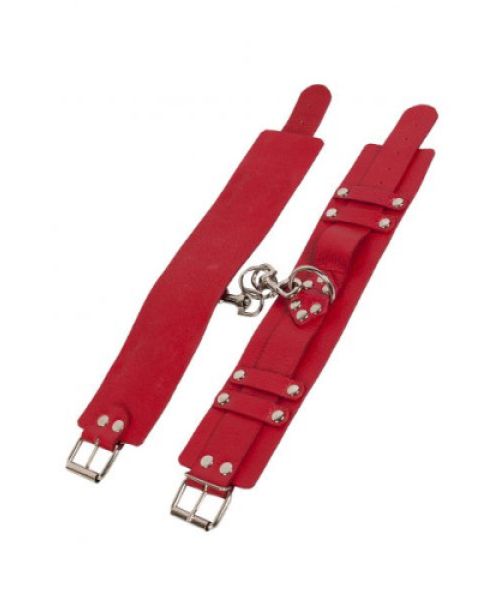 Окови Leather Dominant Leg Cuffs, Red