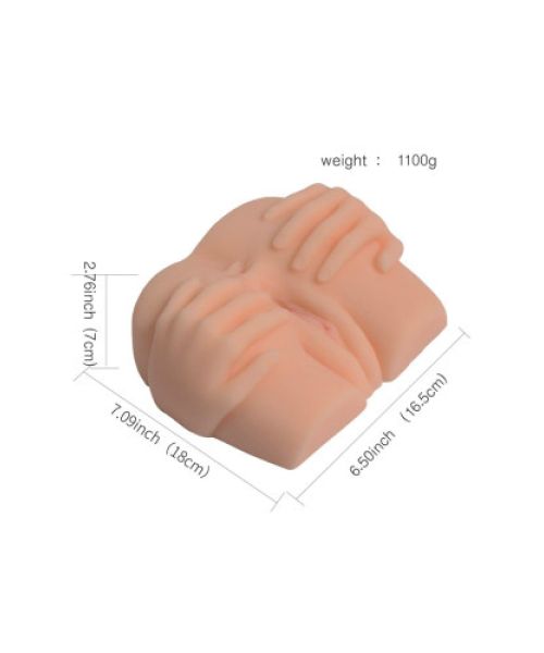 Мастурбатор Вагіна-Анус Delicate hand masturbator без вібрації тілесний