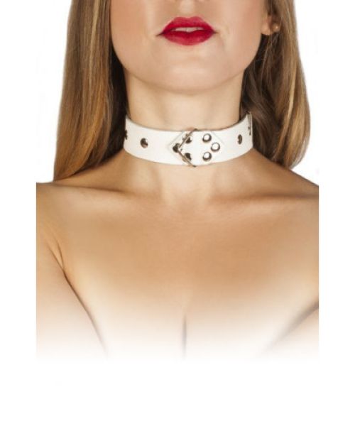 Нашийник Leather Restraints Collar, White