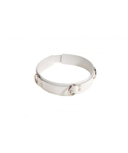 Нашийник Slave leather collar, White