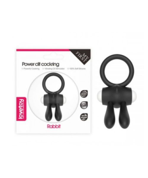 Ерекційне віброкільце Power Clit Cockring, Black