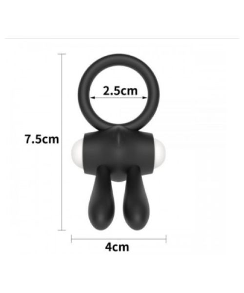 Ерекційне віброкільце Power Clit Cockring, Black