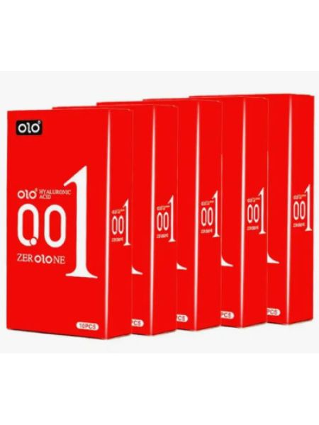 Презервативи OLO Zero One ультратонкі з гіалуроновим мастилом та збуджуючим ефектом (упаковка 10 шт)