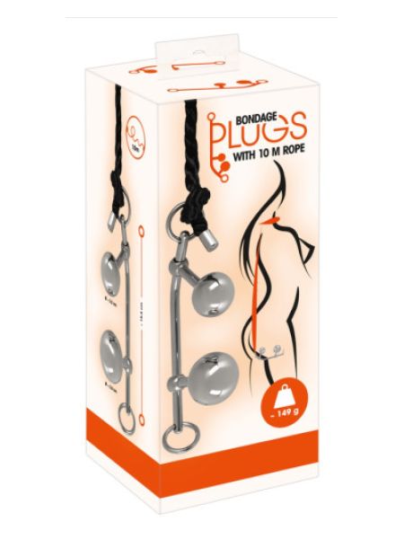 Комплект подвійного проникнення Bondage Plugs with 10 m Rope