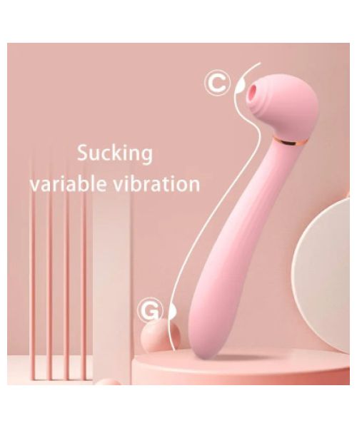 Вібромасажер вакуум та вібрація "Desirable wand", 10 режимів, колір рожевий
