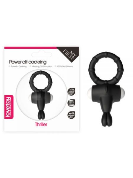 Ерекційне віброкільце Power Clit Cockring, Black