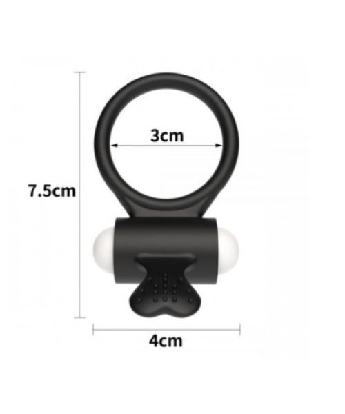 Ерекційне віброкільце Power Clit Cockring, Black