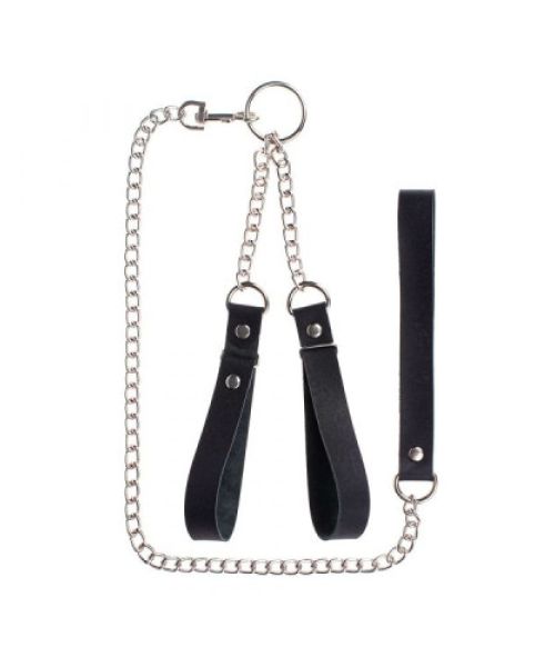Наручники з повідцем Gentle Hold, Smooth Black