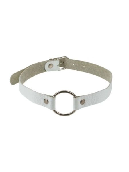 Кляп Leather O-Ring Gag, White
