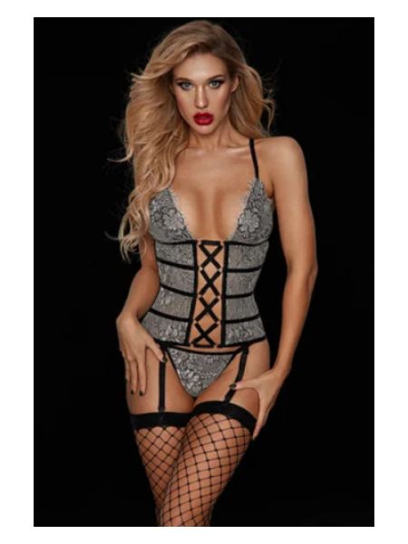 Еротичний корсет з пажами Megan S/M