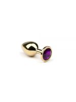 Анальний корок класичної форми Gold Amethyst, S