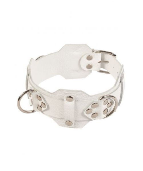Нашийник VIP Leather Collar, White