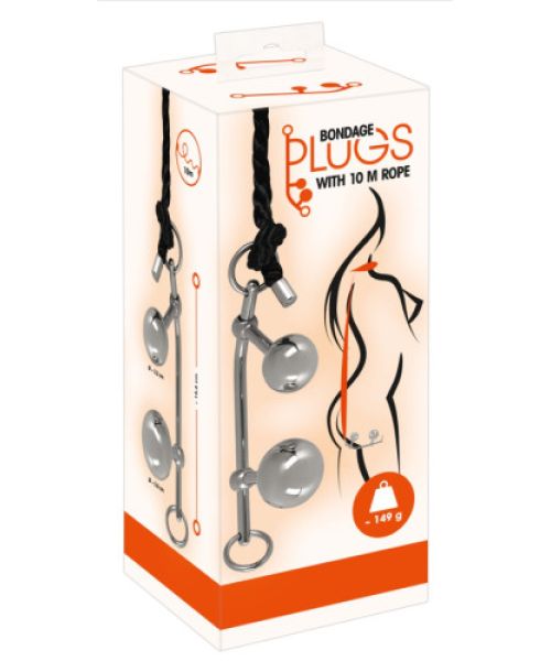 Комплект подвійного проникнення Bondage Plugs with 10 m Rope