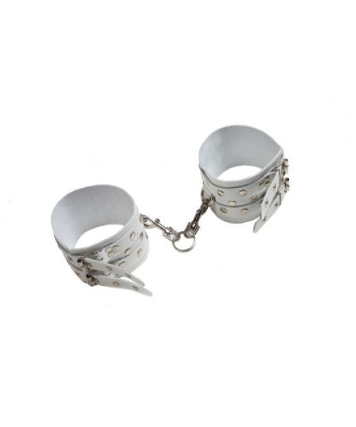 Окови Leather Double Fix Leg Cuffs, White