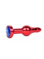 ЧЕРВОНА АНАЛЬНА ВТУЛКА, L 103 мм D 28 мм, вага 80г, колір кристала синій