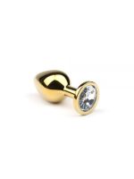 Анальний корок зі стразом, Gold Diamond, M