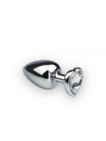 Анальна пробка Silver Heart Diamond, L з кристалом у вигляді серця
