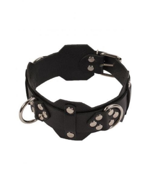 Нашийник VIP Leather Collar, Black шкіра