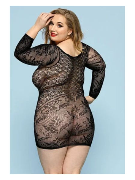 Еротична сукня сітка бодістокінг з рукавами XL/XXL