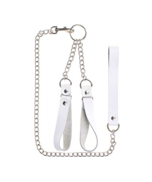 Наручники з повідцем Gentle Hold, White