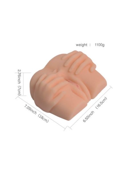 Мастурбатор Вагіна-Анус Delicate hand masturbator без вібрації тілесний