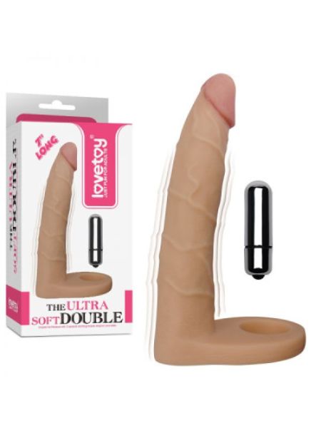 Тілесна насадка-вібратор для подвійного проникнення 7" The Ultra Soft Double-Vibrating 17 см