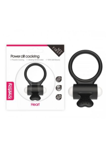 Ерекційне віброкільце Power Clit Cockring, Black