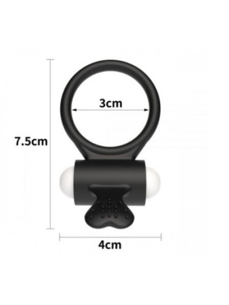 Ерекційне віброкільце Power Clit Cockring, Black
