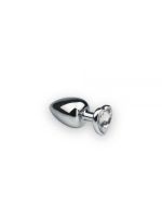 Анальна пробка Silver Heart Diamond, S з кристалом у вигляді серця