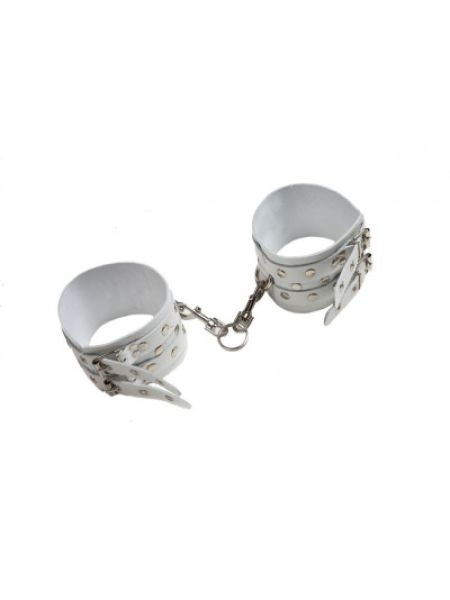 Окови Leather Double Fix Leg Cuffs, White