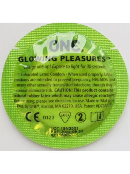 Презерватив світиться у темряві 1 шт One Glowing Pleasures