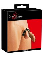 Фіксатор для пеніса та яєчок з декоративними заклепками та трьома змінними металевими кільцями