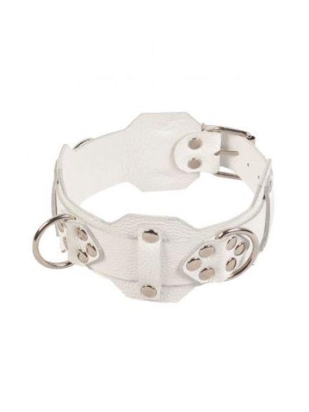 Нашийник VIP Leather Collar, White