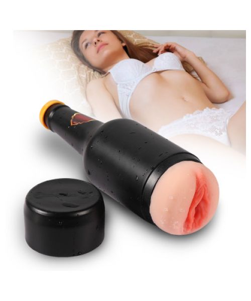 Мастурбато-вагіна пляшка Beer bottle masturbation Cup без вібрації тілесний