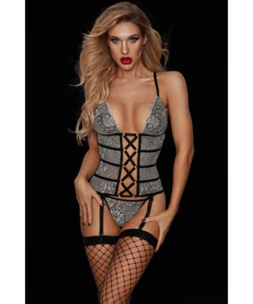 Еротичний корсет з пажами Megan S/M