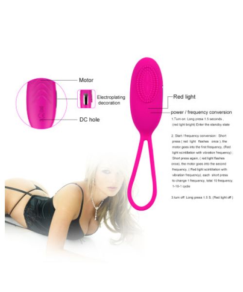 Вібромасажер Cara vibrating bullet 10 режимів вібрації колір рожевий