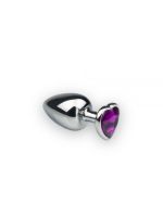 Анальний затор, Silver Heart Amethyst, M