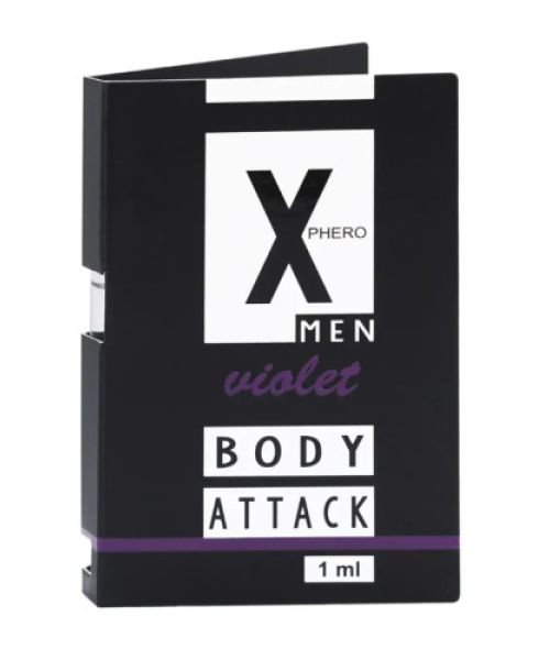 Духи з феромонами для чоловіків X phero Men Violet Body Attack, 1 ml