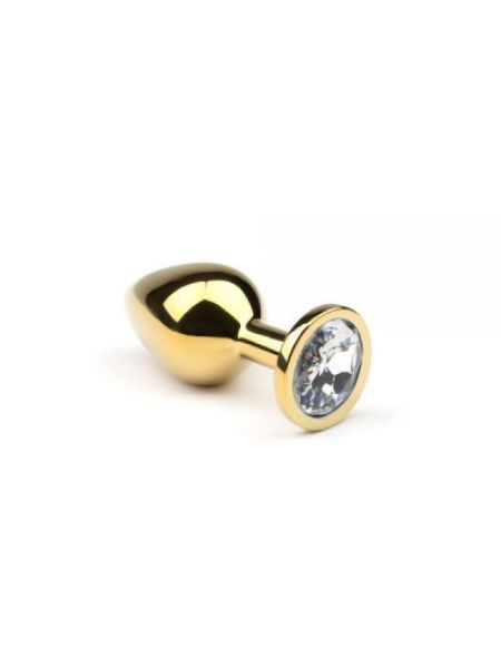 Анальний корок зі стразом, Gold Diamond, M