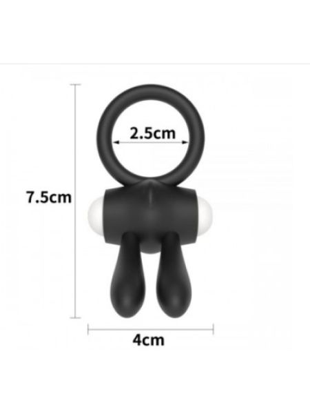 Ерекційне віброкільце Power Clit Cockring, Black