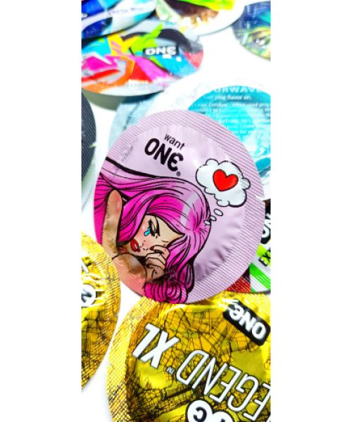 Презервативи ONE Pleasure Dome (анатомічні) (по 1 шт) (упаковка може відрізнятися кольором та малюнком)