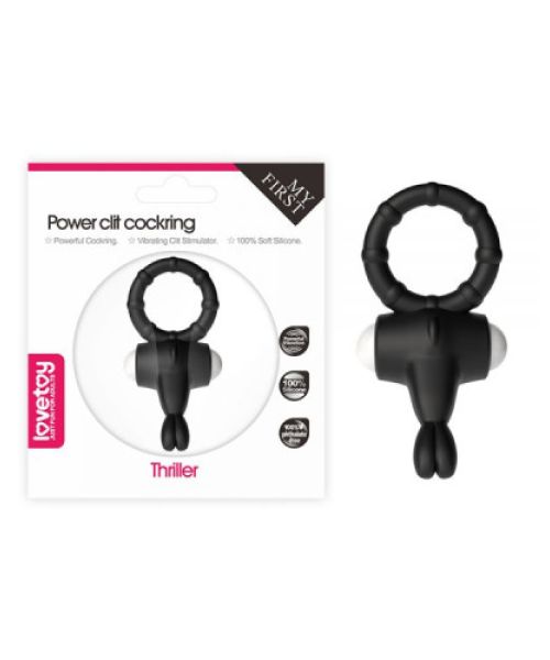 Ерекційне віброкільце Power Clit Cockring, Black
