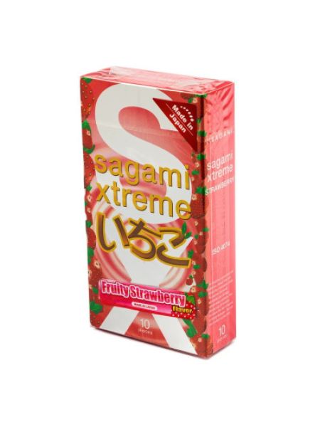Презервативи ультратонкі SAGAMI XTREME FRUITY STRAWBERRY (по 1 шт)